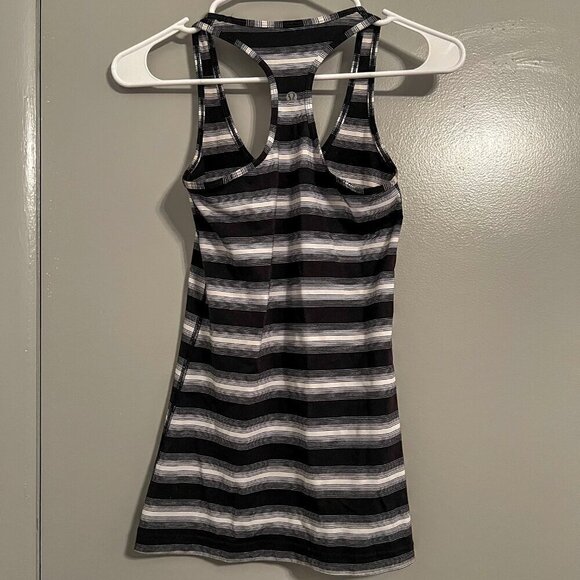 Lululemon Women's Cool Racerback Capilano Stripe Black & White Stretch - Picture 2 of 5